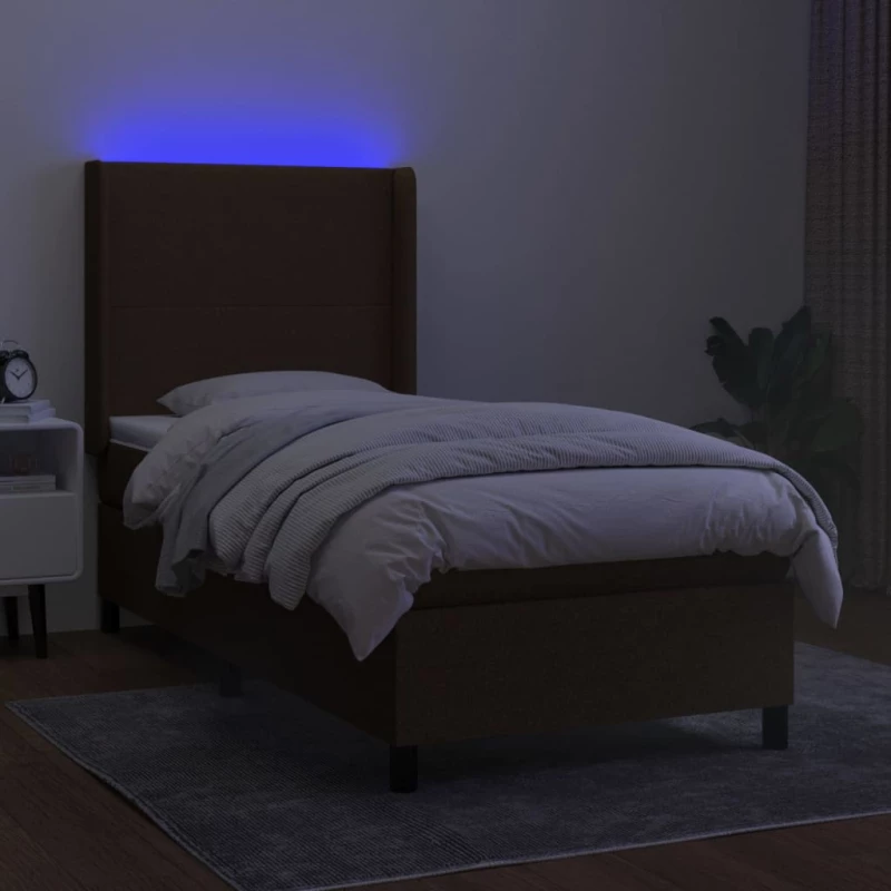 ΚΡΕΒΑΤΙ BOXSPRING ΜΕ ΣΤΡΩΜΑ & LED ΣΚ.ΚΑΦΕ 90X200 ΕΚ. ΥΦΑΣΜΑΤΙΝΟ 3138128