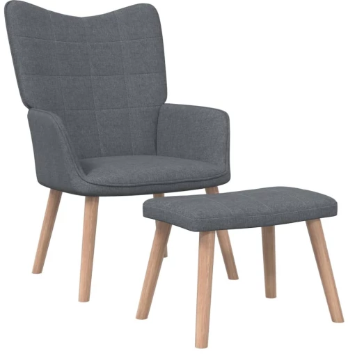 ΠΟΛΥΘΡΟΝΑ RELAX ΣΚΟΥΡΟ ΓΚΡΙ 62X68,5X96 ΕΚ. ΥΦΑΣΜΑΤΙΝΗ + ΣΚΑΜΠΟ 327931