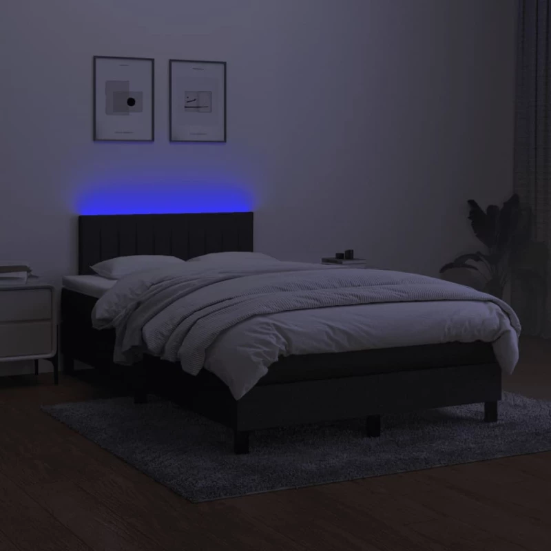 ΚΡΕΒΑΤΙ BOXSPRING ΜΕ ΣΤΡΩΜΑ & LED ΜΑΥΡΟ 120X200 ΕΚ. ΥΦΑΣΜΑΤΙΝΟ 3133303