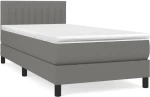 ΚΡΕΒΑΤΙ BOXSPRING ΜΕ ΣΤΡΩΜΑ ΣΚΟΥΡΟ ΓΚΡΙ 100X200 ΕΚ. ΥΦΑΣΜΑΤΙΝΟ 3140194