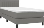 ΚΡΕΒΑΤΙ BOXSPRING ΜΕ ΣΤΡΩΜΑ ΣΚΟΥΡΟ ΓΚΡΙ 100X200 ΕΚ. ΥΦΑΣΜΑΤΙΝΟ 3140194
