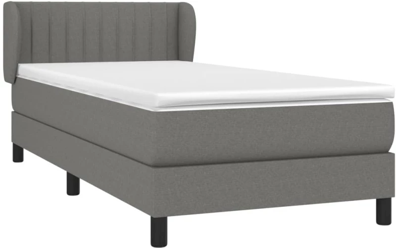 ΚΡΕΒΑΤΙ BOXSPRING ΜΕ ΣΤΡΩΜΑ ΣΚΟΥΡΟ ΓΚΡΙ 90X190 ΕΚ. ΥΦΑΣΜΑΤΙΝΟ 3126366