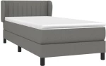 ΚΡΕΒΑΤΙ BOXSPRING ΜΕ ΣΤΡΩΜΑ ΣΚΟΥΡΟ ΓΚΡΙ 90X190 ΕΚ. ΥΦΑΣΜΑΤΙΝΟ 3126366