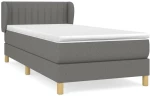 ΚΡΕΒΑΤΙ BOXSPRING ΜΕ ΣΤΡΩΜΑ ΣΚΟΥΡΟ ΓΚΡΙ 90X190 ΕΚ. ΥΦΑΣΜΑΤΙΝΟ 3126926