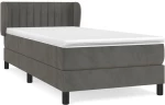 ΚΡΕΒΑΤΙ BOXSPRING ΜΕ ΣΤΡΩΜΑ ΣΚΟΥΡΟ ΓΚΡΙ 90X200 ΕΚ. ΒΕΛΟΥΔΙΝΟ 3127590