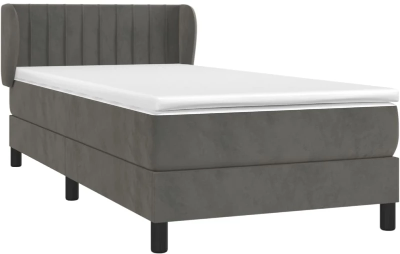 ΚΡΕΒΑΤΙ BOXSPRING ΜΕ ΣΤΡΩΜΑ ΣΚΟΥΡΟ ΓΚΡΙ 90X200 ΕΚ. ΒΕΛΟΥΔΙΝΟ 3127590