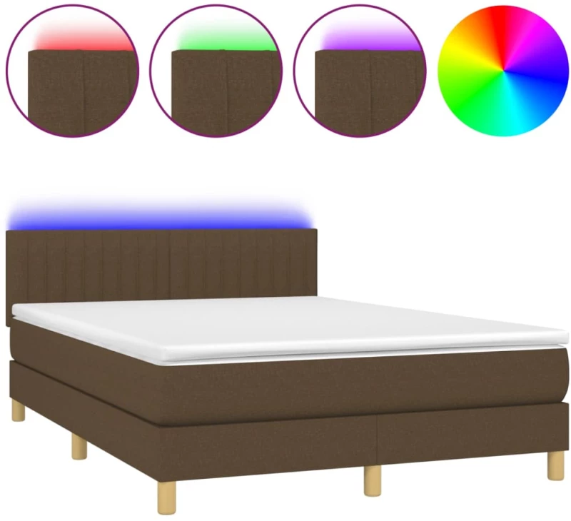 ΚΡΕΒΑΤΙ BOXSPRING ΜΕ ΣΤΡΩΜΑ & LED ΣΚ.ΚΑΦΕ 140X190 ΕΚ ΥΦΑΣΜΑΤΙΝΟ 3133872