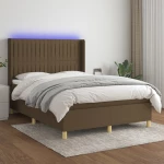 ΚΡΕΒΑΤΙ BOXSPRING ΜΕ ΣΤΡΩΜΑ & LED ΣΚ.ΚΑΦΕ 140X200 ΕΚ ΥΦΑΣΜΑΤΙΝΟ 3139040