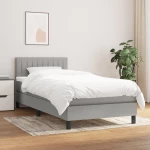 ΚΡΕΒΑΤΙ BOXSPRING ΜΕ ΣΤΡΩΜΑ ΑΝΟΙΧΤΟ ΓΚΡΙ 90X200 ΕΚ. ΥΦΑΣΜΑΤΙΝΟ 3140185