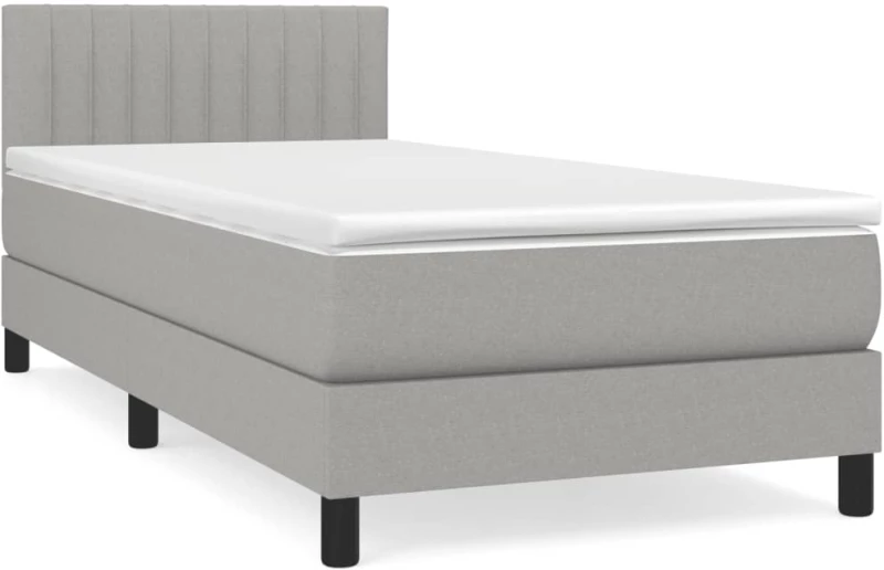ΚΡΕΒΑΤΙ BOXSPRING ΜΕ ΣΤΡΩΜΑ ΑΝΟΙΧΤΟ ΓΚΡΙ 90X200 ΕΚ. ΥΦΑΣΜΑΤΙΝΟ 3140185