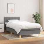 ΚΡΕΒΑΤΙ BOXSPRING ΜΕ ΣΤΡΩΜΑ ΣΚΟΥΡΟ ΓΚΡΙ 90X200 ΕΚ. ΥΦΑΣΜΑΤΙΝΟ 3140746