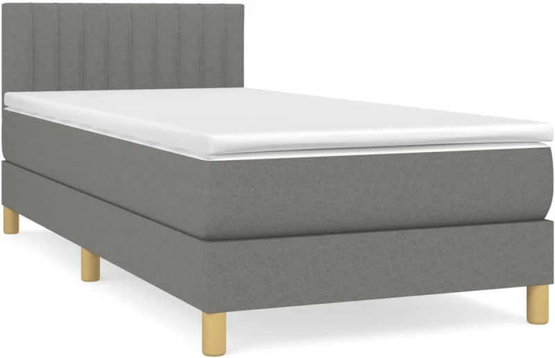 ΚΡΕΒΑΤΙ BOXSPRING ΜΕ ΣΤΡΩΜΑ ΣΚΟΥΡΟ ΓΚΡΙ 90X200 ΕΚ. ΥΦΑΣΜΑΤΙΝΟ 3140746