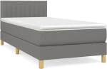 ΚΡΕΒΑΤΙ BOXSPRING ΜΕ ΣΤΡΩΜΑ ΣΚΟΥΡΟ ΓΚΡΙ 90X200 ΕΚ. ΥΦΑΣΜΑΤΙΝΟ 3140746