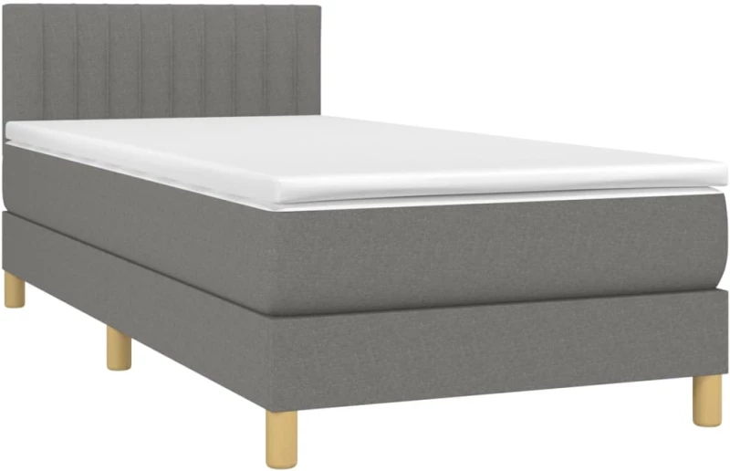 ΚΡΕΒΑΤΙ BOXSPRING ΜΕ ΣΤΡΩΜΑ ΣΚΟΥΡΟ ΓΚΡΙ 90X200 ΕΚ. ΥΦΑΣΜΑΤΙΝΟ 3140746