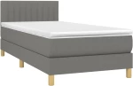 ΚΡΕΒΑΤΙ BOXSPRING ΜΕ ΣΤΡΩΜΑ ΣΚΟΥΡΟ ΓΚΡΙ 90X200 ΕΚ. ΥΦΑΣΜΑΤΙΝΟ 3140746