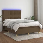 ΚΡΕΒΑΤΙ BOXSPRING ΜΕ ΣΤΡΩΜΑ & LED ΣΚ.ΚΑΦΕ 140X190ΕΚ. ΥΦΑΣΜΑΤΙΝΟ 3135592