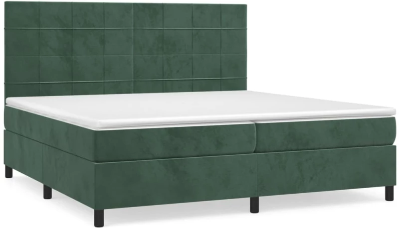 ΚΡΕΒΑΤΙ BOXSPRING ΜΕ ΣΤΡΩΜΑ ΣΚΟΥΡΟ ΠΡΑΣΙΝΟ 200X200ΕΚ. ΒΕΛΟΥΔΙΝΟ 3143046