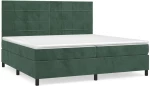 ΚΡΕΒΑΤΙ BOXSPRING ΜΕ ΣΤΡΩΜΑ ΣΚΟΥΡΟ ΠΡΑΣΙΝΟ 200X200ΕΚ. ΒΕΛΟΥΔΙΝΟ 3143046