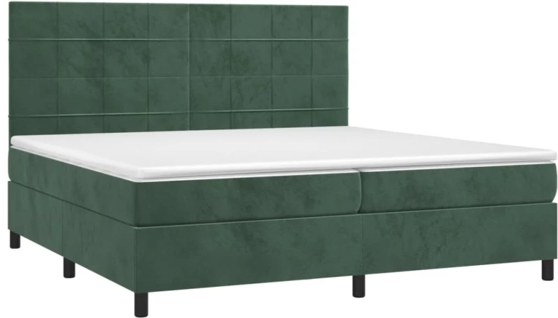 ΚΡΕΒΑΤΙ BOXSPRING ΜΕ ΣΤΡΩΜΑ ΣΚΟΥΡΟ ΠΡΑΣΙΝΟ 200X200ΕΚ. ΒΕΛΟΥΔΙΝΟ 3143046