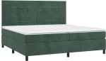 ΚΡΕΒΑΤΙ BOXSPRING ΜΕ ΣΤΡΩΜΑ ΣΚΟΥΡΟ ΠΡΑΣΙΝΟ 200X200ΕΚ. ΒΕΛΟΥΔΙΝΟ 3143046
