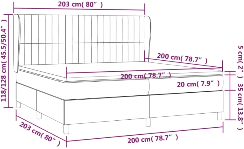 ΚΡΕΒΑΤΙ BOXSPRING ΜΕ ΣΤΡΩΜΑ TAUPE 200X200 ΕΚ. ΥΦΑΣΜΑΤΙΝΟ 3128713