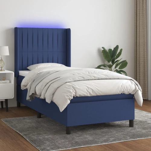 ΚΡΕΒΑΤΙ BOXSPRING ΜΕ ΣΤΡΩΜΑ & LED ΜΠΛΕ 100X200 ΕΚ. ΥΦΑΣΜΑΤΙΝΟ 3138459