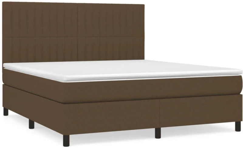 ΚΡΕΒΑΤΙ BOXSPRING ΜΕ ΣΤΡΩΜΑ ΣΚΟΥΡΟ ΚΑΦΕ 160X200 ΕΚ ΥΦΑΣΜΑΤΙΝΟ 3141948