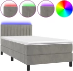 ΚΡΕΒΑΤΙ BOXSPRING ΜΕ ΣΤΡΩΜΑ & LED ΑΝ.ΓΚΡΙ 90X190 ΕΚ. ΒΕΛΟΥΔΙΝΟ 3134495