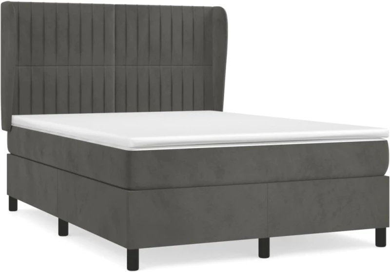 ΚΡΕΒΑΤΙ BOXSPRING ΜΕ ΣΤΡΩΜΑ ΣΚΟΥΡΟ ΓΚΡΙ 140X200 ΕΚ. ΒΕΛΟΥΔΙΝΟ 3129334