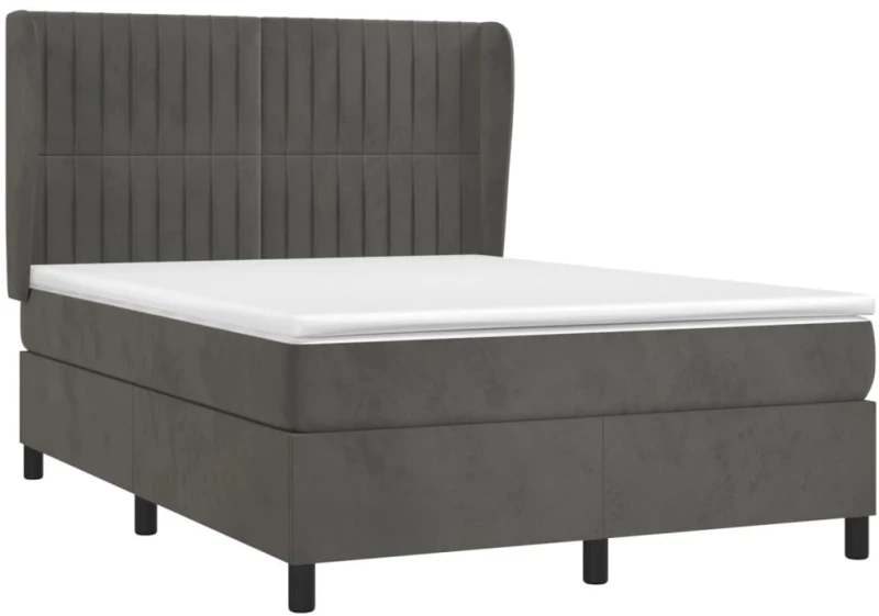 ΚΡΕΒΑΤΙ BOXSPRING ΜΕ ΣΤΡΩΜΑ ΣΚΟΥΡΟ ΓΚΡΙ 140X200 ΕΚ. ΒΕΛΟΥΔΙΝΟ 3129334