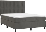 ΚΡΕΒΑΤΙ BOXSPRING ΜΕ ΣΤΡΩΜΑ ΣΚΟΥΡΟ ΓΚΡΙ 140X200 ΕΚ. ΒΕΛΟΥΔΙΝΟ 3143146