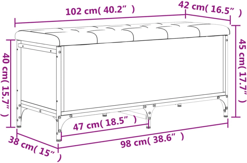 ΠΑΓΚΑΚΙ ΑΠΟΘΗΚΕΥΣΗΣ ΓΚΡΙ SONOMA 102X42X45 ΕΚ ΕΠΕΞΕΡΓΑΣΜΕΝΟ ΞΥΛΟ 835150