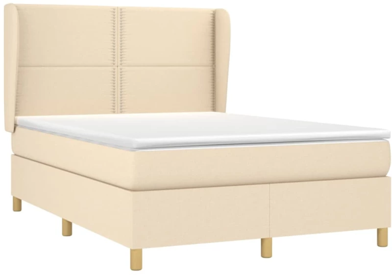 ΚΡΕΒΑΤΙ BOXSPRING ΜΕ ΣΤΡΩΜΑ ΚΡΕΜ 140X190 ΕΚ. ΥΦΑΣΜΑΤΙΝΟ 3128442