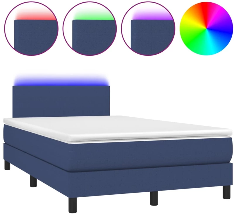 ΚΡΕΒΑΤΙ BOXSPRING ΜΕ ΣΤΡΩΜΑ & LED ΜΠΛΕ 120X200 ΕΚ. ΥΦΑΣΜΑΤΙΝΟ 3132987