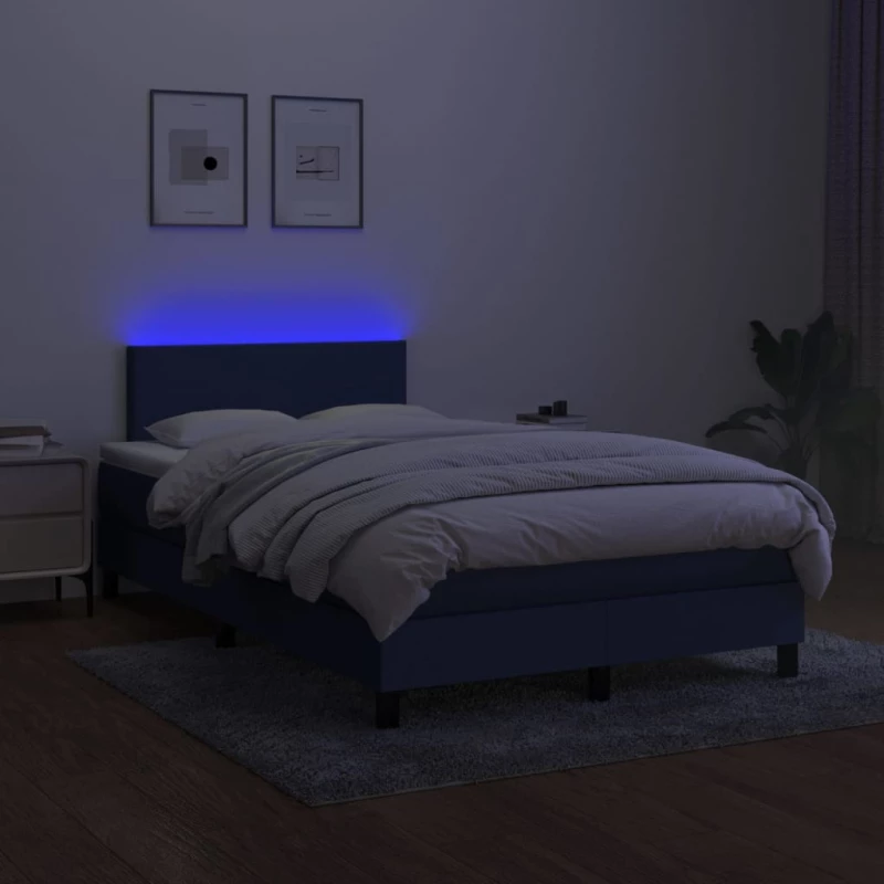 ΚΡΕΒΑΤΙ BOXSPRING ΜΕ ΣΤΡΩΜΑ & LED ΜΠΛΕ 120X200 ΕΚ. ΥΦΑΣΜΑΤΙΝΟ 3132987