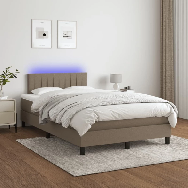 ΚΡΕΒΑΤΙ BOXSPRING ΜΕ ΣΤΡΩΜΑ & LED TAUPE 120X200 ΕΚ. ΥΦΑΣΜΑΤΙΝΟ 3133305