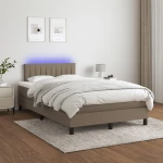 ΚΡΕΒΑΤΙ BOXSPRING ΜΕ ΣΤΡΩΜΑ & LED TAUPE 120X200 ΕΚ. ΥΦΑΣΜΑΤΙΝΟ 3133305