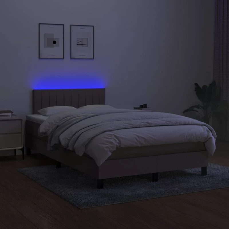 ΚΡΕΒΑΤΙ BOXSPRING ΜΕ ΣΤΡΩΜΑ & LED TAUPE 120X200 ΕΚ. ΥΦΑΣΜΑΤΙΝΟ 3133305