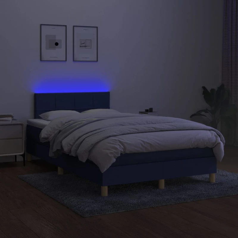 ΚΡΕΒΑΤΙ BOXSPRING ΜΕ ΣΤΡΩΜΑ & LED ΜΠΛΕ 120X200 ΕΚ. ΥΦΑΣΜΑΤΙΝΟ 3133707