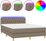 ΚΡΕΒΑΤΙ BOXSPRING ΜΕ ΣΤΡΩΜΑ & LED TAUPE 140X200 ΕΚ. ΥΦΑΣΜΑΤΙΝΟ 3133961