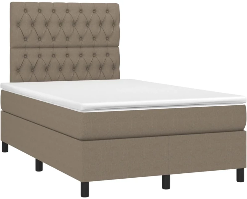 ΚΡΕΒΑΤΙ BOXSPRING ΜΕ ΣΤΡΩΜΑ & LED TAUPE 120X200 ΕΚ. ΥΦΑΣΜΑΤΙΝΟ 3135105