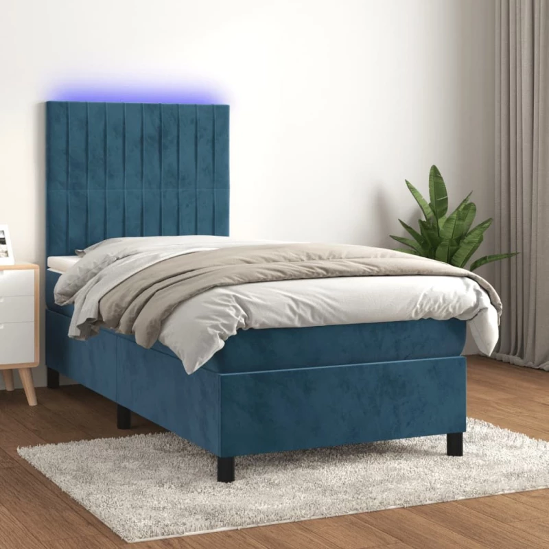 ΚΡΕΒΑΤΙ BOXSPRING ΜΕ ΣΤΡΩΜΑ & LED ΣΚ. ΜΠΛΕ 80X200 ΕΚ. ΒΕΛΟΥΔΙΝΟ 3136213
