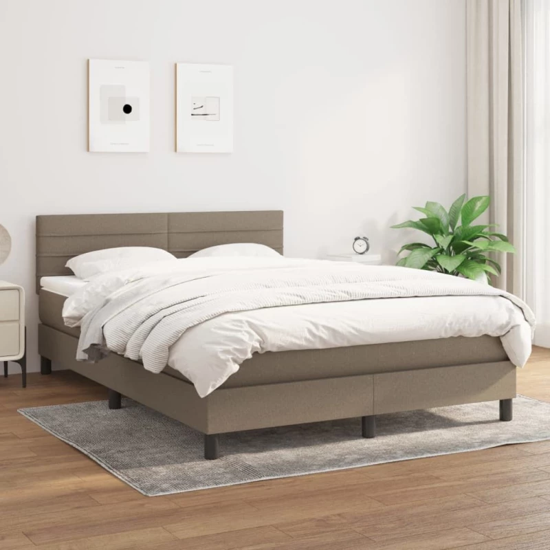 ΚΡΕΒΑΤΙ BOXSPRING ΜΕ ΣΤΡΩΜΑ TAUPE 140X190 ΕΚ. ΥΦΑΣΜΑΤΙΝΟ 3140133