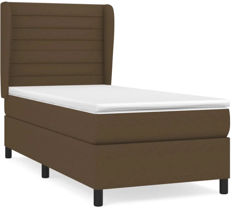 ΚΡΕΒΑΤΙ BOXSPRING ΜΕ ΣΤΡΩΜΑ ΣΚΟΥΡΟ ΚΑΦΕ 80X200 ΕΚ. ΥΦΑΣΜΑΤΙΝΟ 3128000