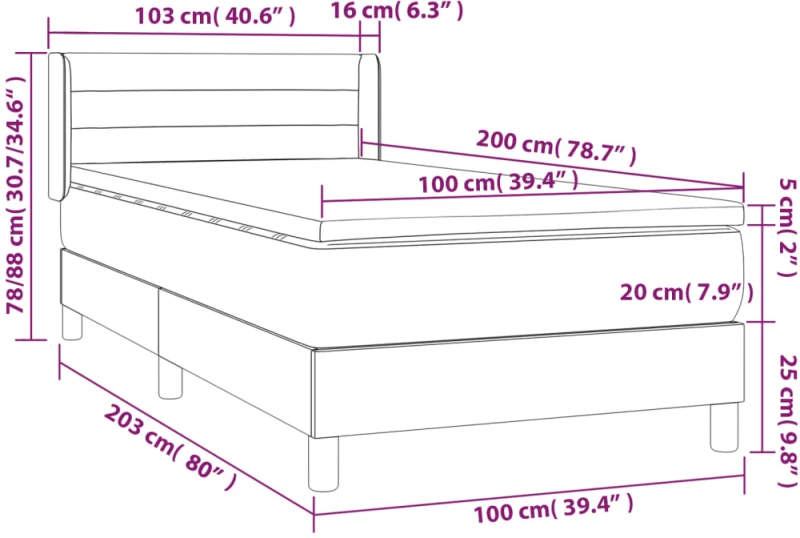 ΚΡΕΒΑΤΙ BOXSPRING ΜΕ ΣΤΡΩΜΑ ΣΚΟΥΡΟ ΚΑΦΕ 100X200 ΕΚ. ΥΦΑΣΜΑΤΙΝΟ 3129772