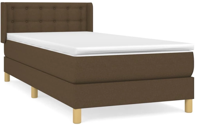 ΚΡΕΒΑΤΙ BOXSPRING ΜΕ ΣΤΡΩΜΑ ΣΚΟΥΡΟ ΚΑΦΕ 80X200 ΕΚ. ΥΦΑΣΜΑΤΙΝΟ 3130548