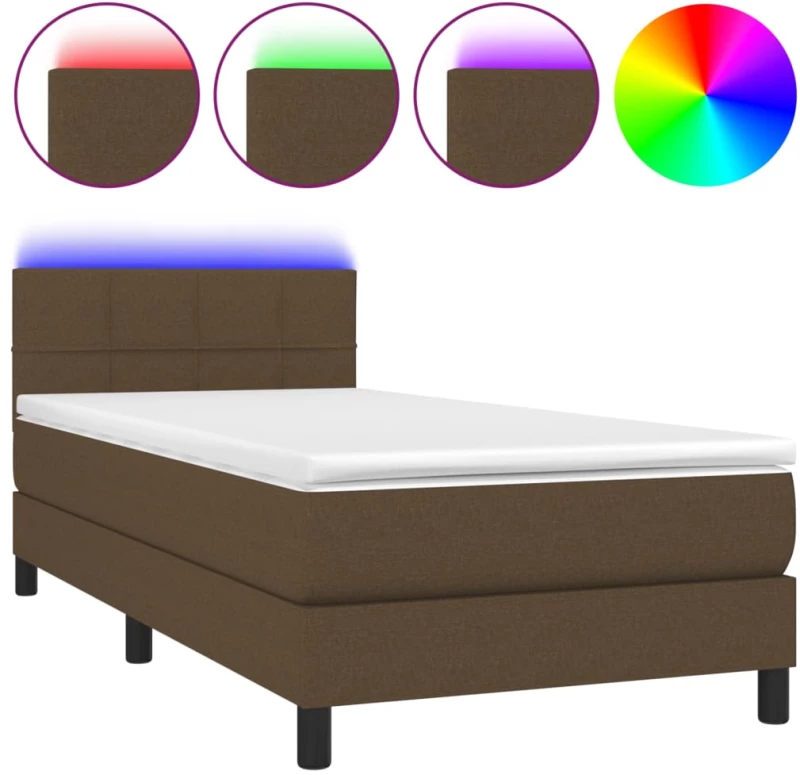 ΚΡΕΒΑΤΙ BOXSPRING ΜΕ ΣΤΡΩΜΑ & LED ΣΚ.ΚΑΦΕ 100X200 ΕΚ ΥΦΑΣΜΑΤΙΝΟ 3133136