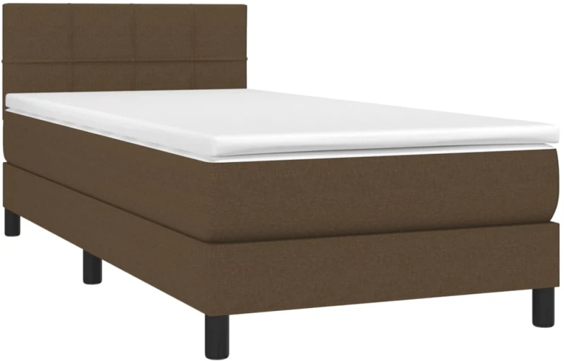 ΚΡΕΒΑΤΙ BOXSPRING ΜΕ ΣΤΡΩΜΑ & LED ΣΚ.ΚΑΦΕ 100X200 ΕΚ ΥΦΑΣΜΑΤΙΝΟ 3133136
