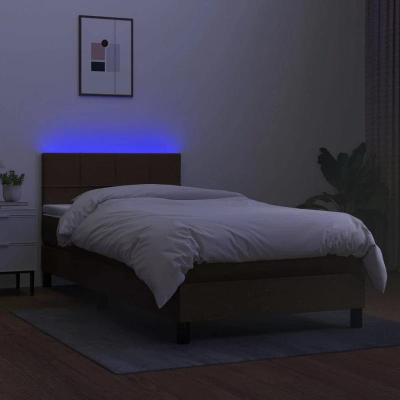 ΚΡΕΒΑΤΙ BOXSPRING ΜΕ ΣΤΡΩΜΑ & LED ΣΚ.ΚΑΦΕ 100X200 ΕΚ ΥΦΑΣΜΑΤΙΝΟ 3133136
