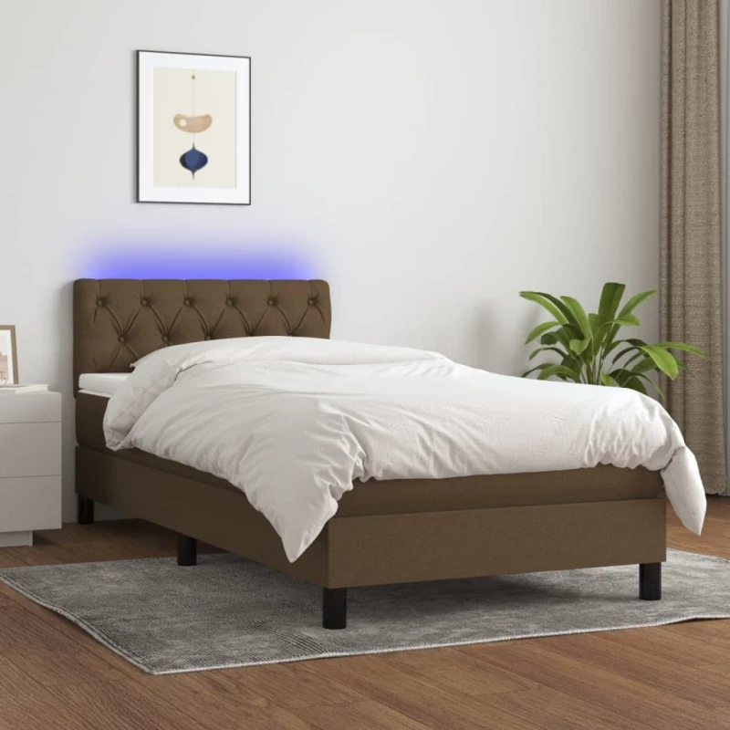 ΚΡΕΒΑΤΙ BOXSPRING ΜΕ ΣΤΡΩΜΑ & LED ΣΚ.ΚΑΦΕ 80X200 ΕΚ. ΥΦΑΣΜΑΤΙΝΟ 3133352